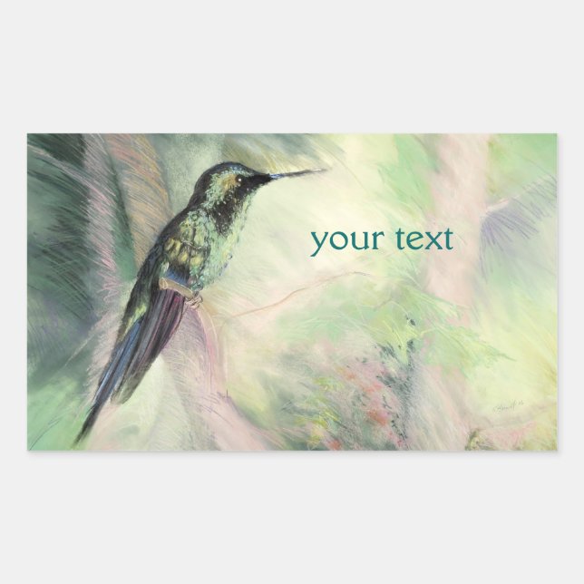 Hummingbird Pastel Fine Art Sticker (Front)