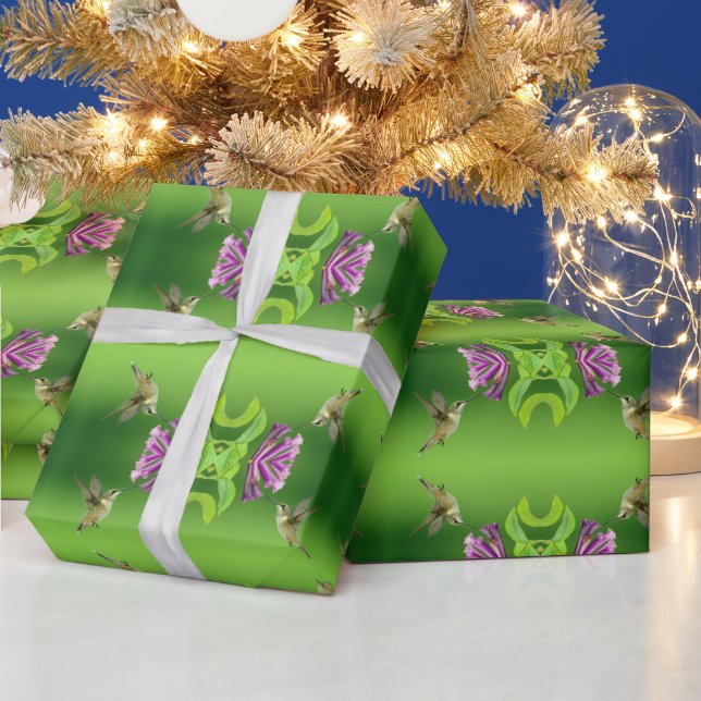 Hummingbird pattern wrapping paper (Holidays)