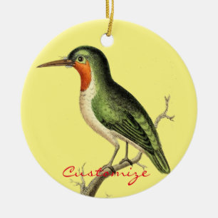 Hummingbird Perched Thunder_Cove Ceramic Ornament