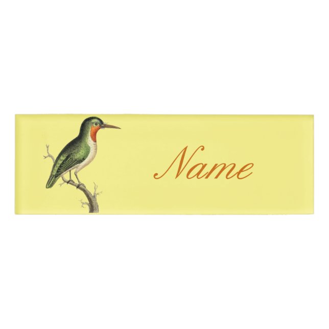 Hummingbird Perched Thunder_Cove Name Tag (Front)