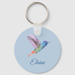Hummingbird Personalized Blue KeyChain