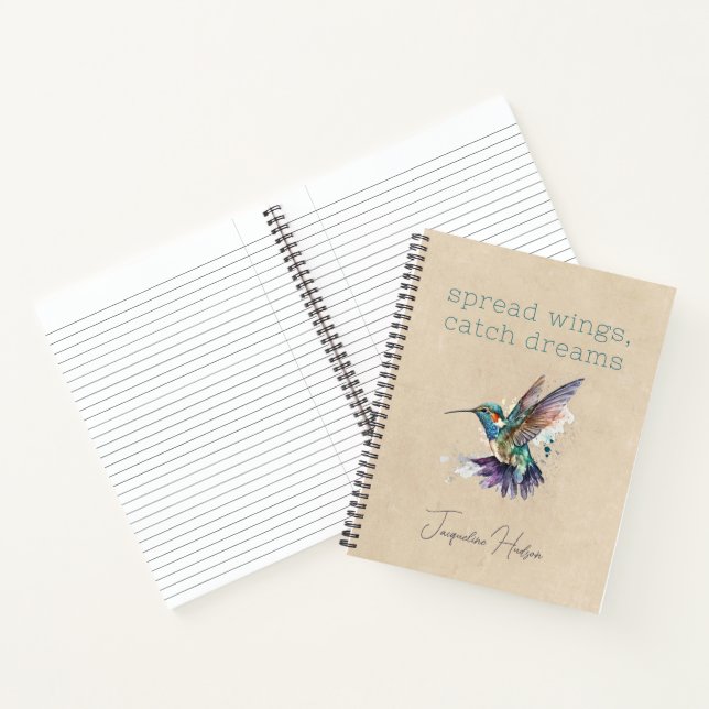 Hummingbird Personalized Motivational Watercolor Notebook (Inside)