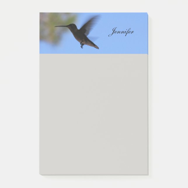 Hummingbird Personalized Post it Notes 4x6 (Front)