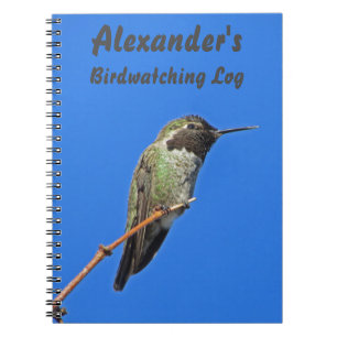 Hummingbird Photo Avid Birder Birdwatching Log Notebook