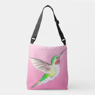 Hummingbird Pink Stained Glass Crossbody Bag