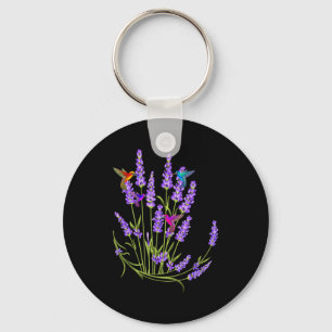 Hummingbird Playing With Flowers Funny Humming Bir Keychain