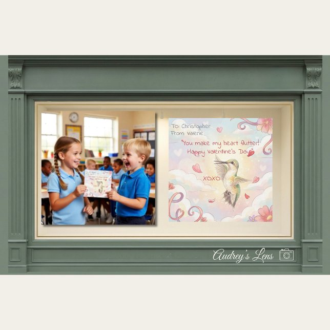 Hummingbird Pollinator Valentine Classroom  Card (Creator Uploaded)