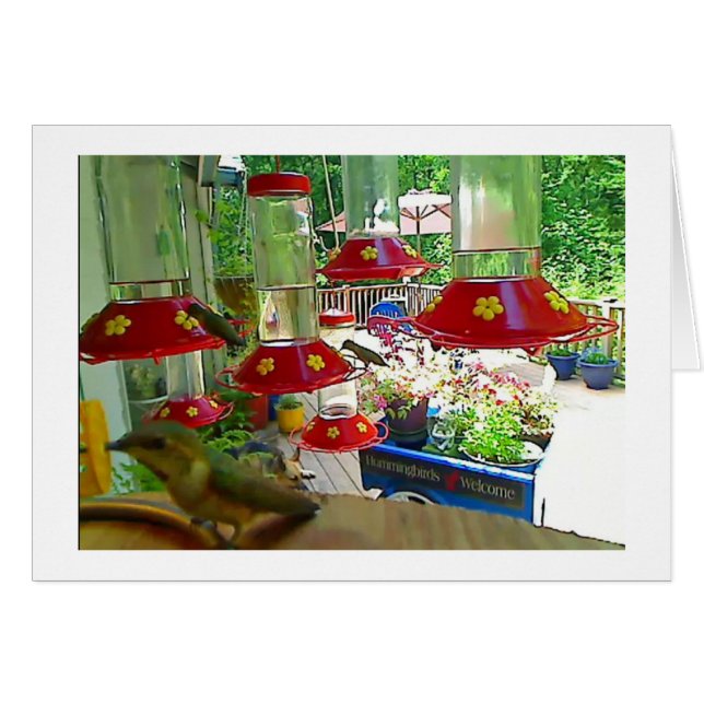 Hummingbird Porch Card (Front Horizontal)