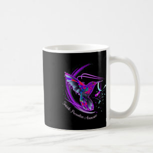 Hummingbird Purple Blue Ribbon Suicide Prevention Coffee Mug