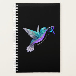 Hummingbird Purple Blue Ribbon Suicide Prevention Planner