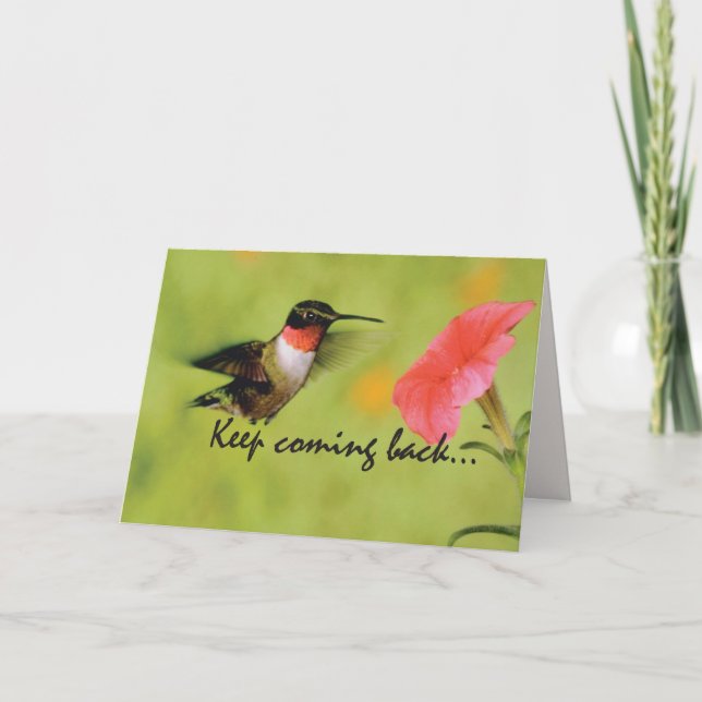 Hummingbird Recovery Encouragement Card (Front)