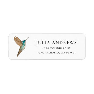 Hummingbird Return Address Label