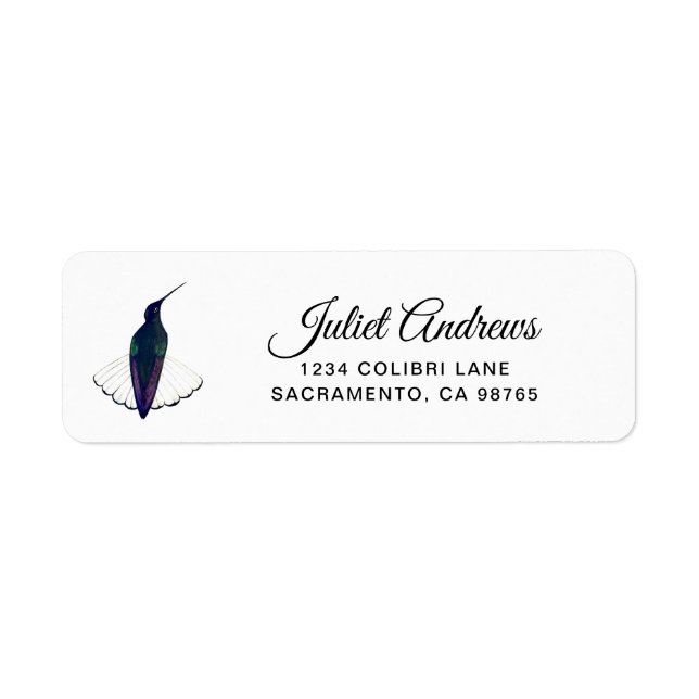 Hummingbird Return Address Label (Front)