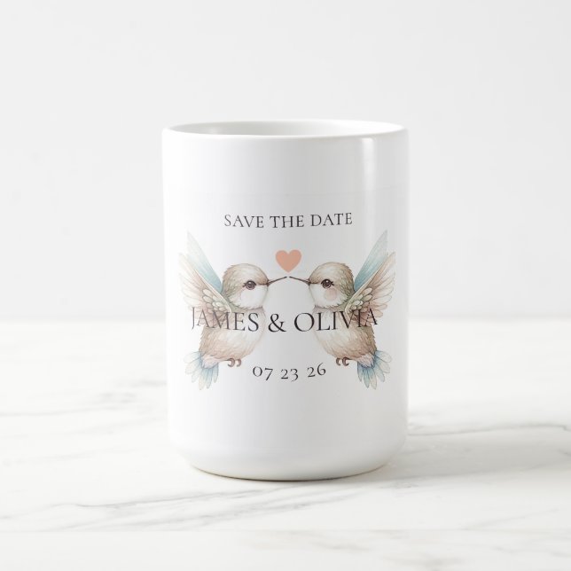 Hummingbird Romance Custom Wedding Theme Coffee Mug (Center)