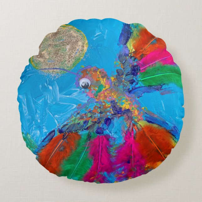 Hummingbird Round Pillow (Front)