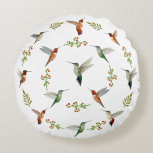 Hummingbird  round pillow