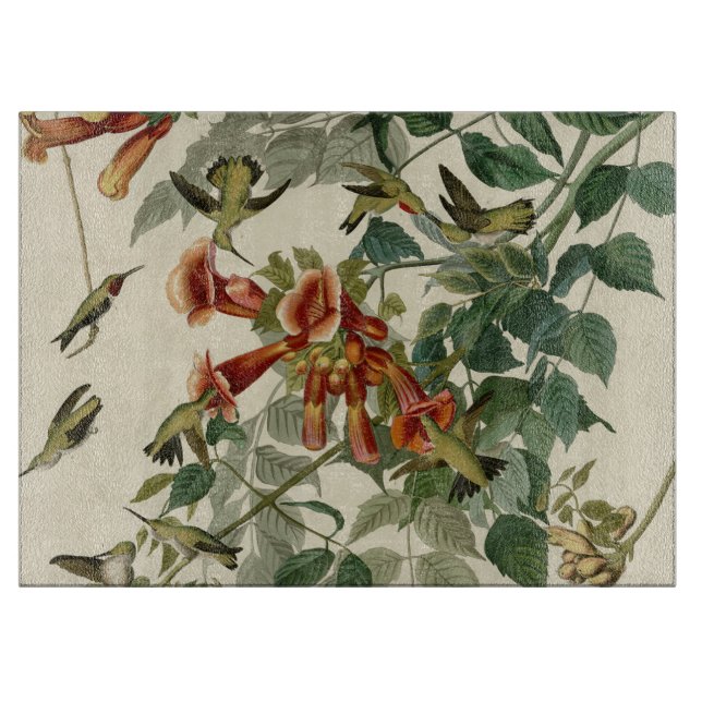 Hummingbird Ruby Throated Audubon Bird Cutting Board (Front)