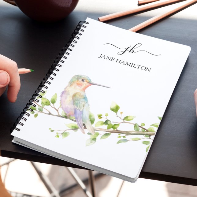 Hummingbird Script Monogram Notebook (Creator Uploaded)