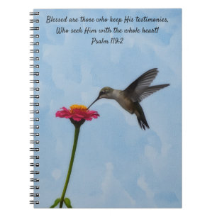 Hummingbird Seeking Nectar Bible Verse Prayer Notebook