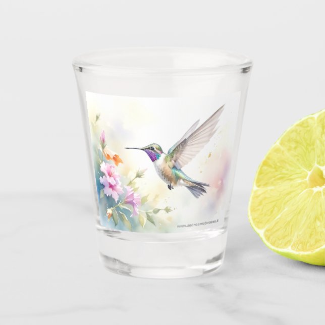 Hummingbird Shot Glass (Front)