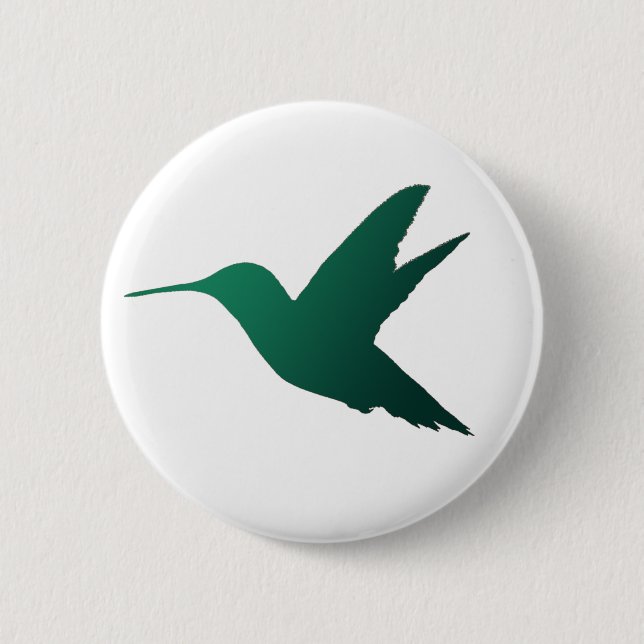 Hummingbird Silhouette Badge 2 Inch Round Button (Front)