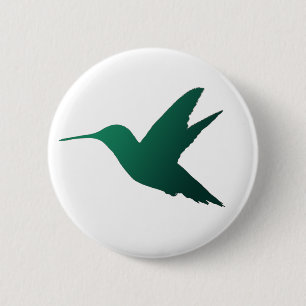 Hummingbird Silhouette Badge 2 Inch Round Button