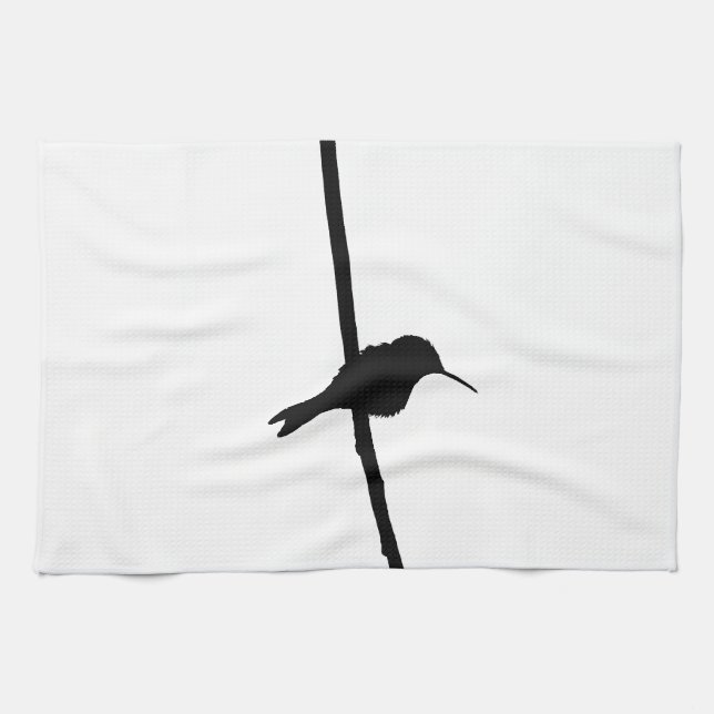 Hummingbird Silhouette Kitchen Towel (Horizontal)