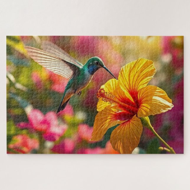 Hummingbird Sipping Nectar Jigsaw Puzzle (Horizontal)