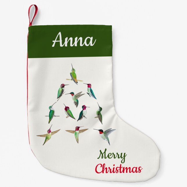 Hummingbird Small Christmas Stocking (Front)