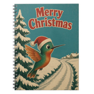 Hummingbird Snow Lane Animal Christmas Notebook