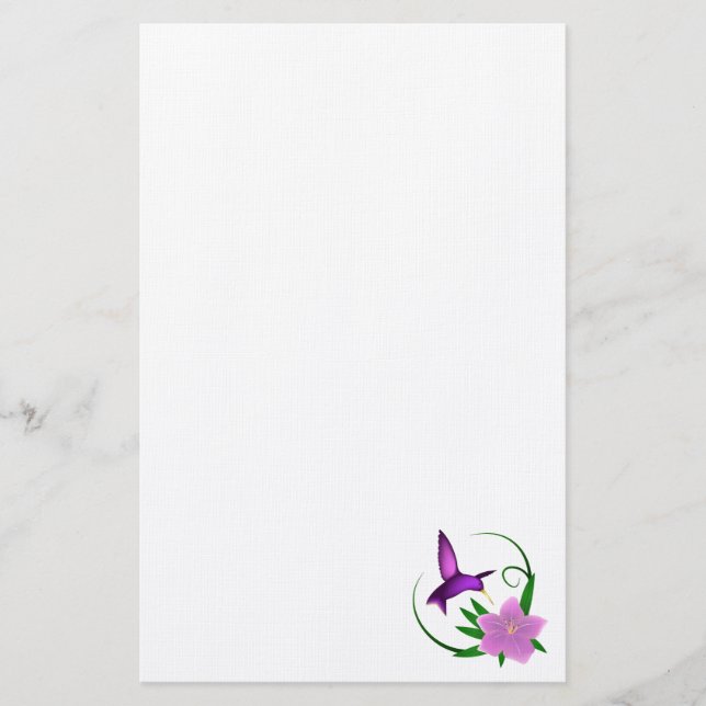 'Hummingbird' stationery (Front)