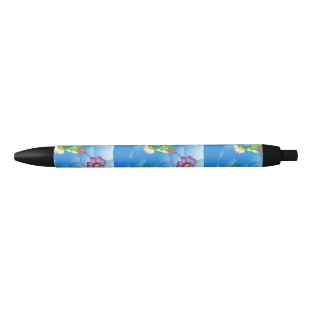 Hummingbird:  Stylized Black Ink Pen (Front)