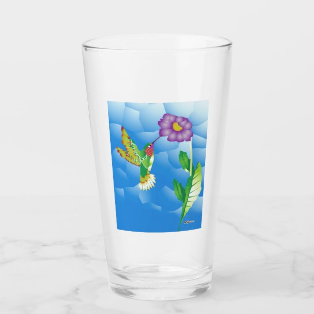 Hummingbird:  Stylized Glass (Front)