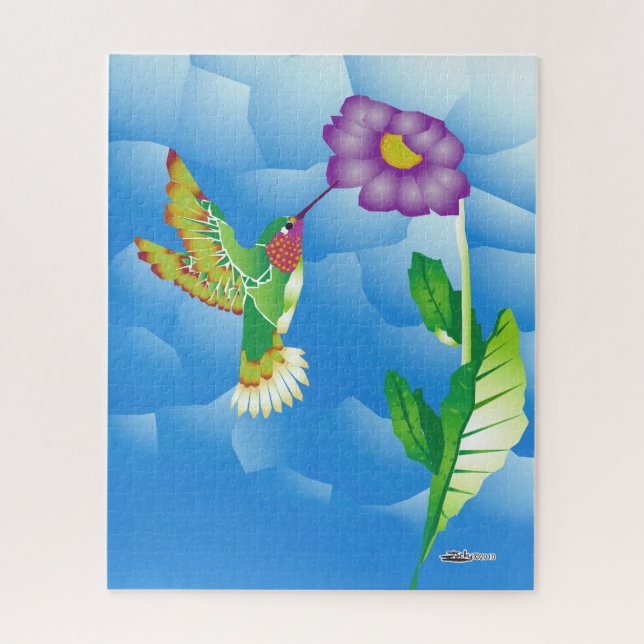 Hummingbird:  Stylized Jigsaw Puzzle (Vertical)