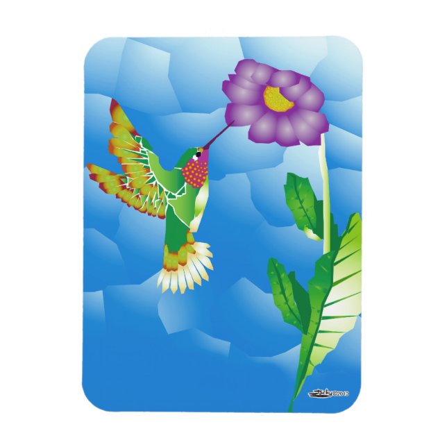Hummingbird:  Stylized Magnet (Vertical)
