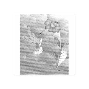 Hummingbird:  Stylized Rubber Stamp
