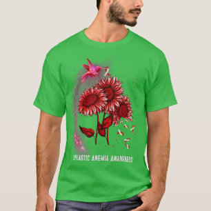 Hummingbird Sunflower Aplastic Anemia Awareness  T-Shirt