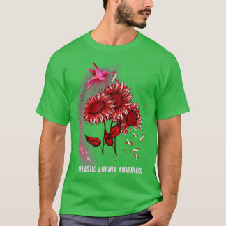 Hummingbird Sunflower Aplastic Anemia Awareness T-Shirt