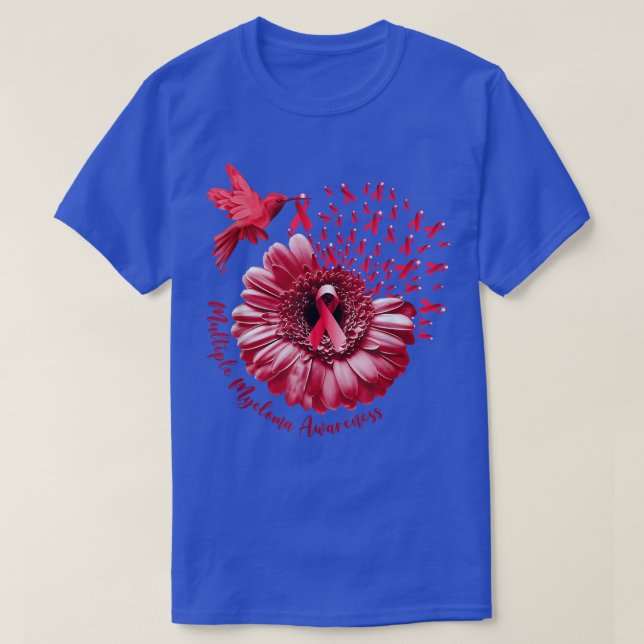 Hummingbird Sunflower Burdy Multiple Myeloma  T-Shirt (Design Front)