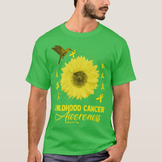 Hummingbird & Sunflower Childhood Cancer Awareness T-Shirt