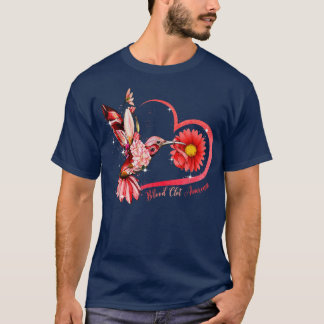 Hummingbird Sunflower Heart Red Ribbon Blood Clot T-Shirt