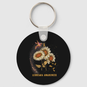 Hummingbird Sunflower Leukaemia Awareness Keychain