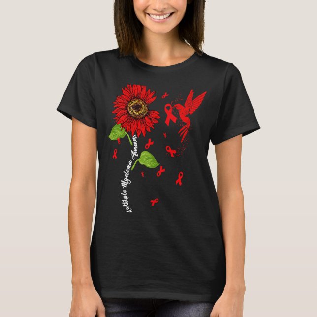 Hummingbird & Sunflower Multiple Myeloma Awareness T-Shirt (Front)