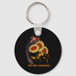Hummingbird Sunflower Rsd Crps Awareness Keychain