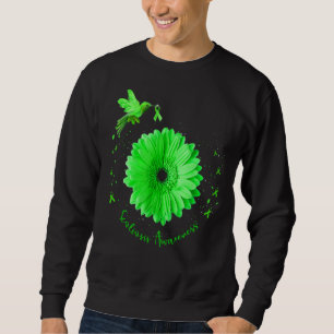 Hummingbird Sunflower Scoliosis Awareness Green Ri Sweatshirt