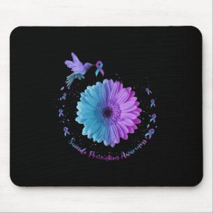 Hummingbird Sunflower Suicide Prevention Awareness Mouse Pad
