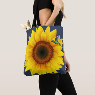 Hummingbird & Sunflower Tote Bag