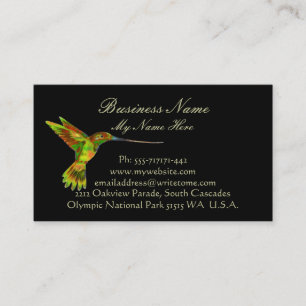 HUMMINGBIRD sur les Cartes de visite noirs