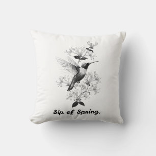 Hummingbird T-Shirt, Honeysuckle Vine Throw Pillow