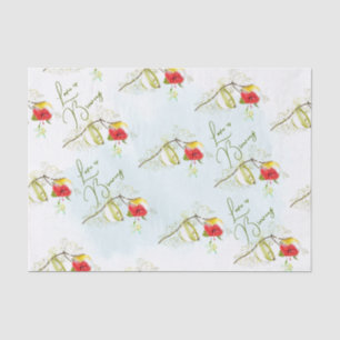 Hummingbird Teacup Floral Tissue Paper